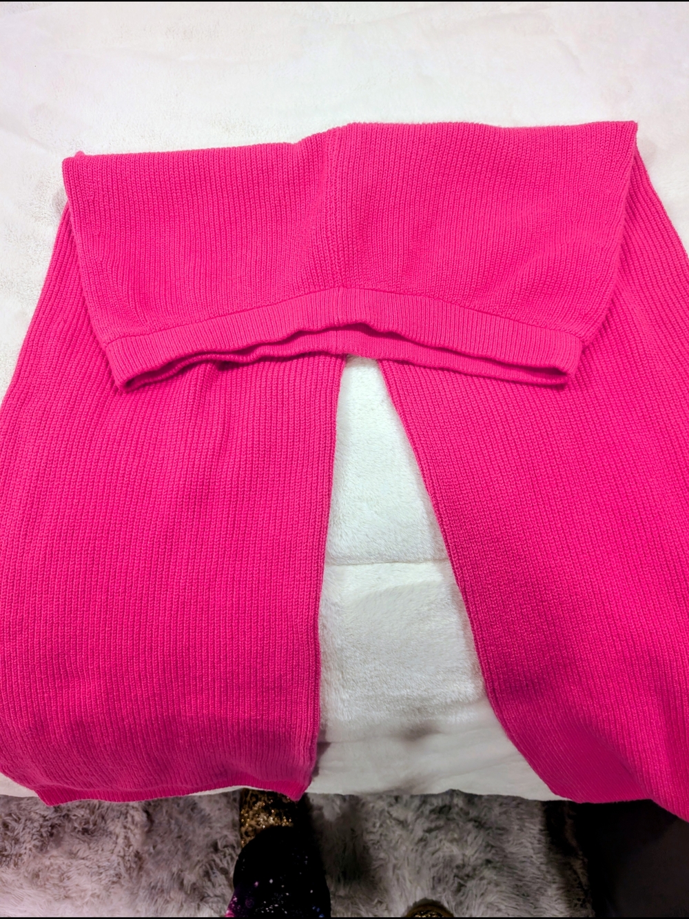 GAP Hot Pink Ribbed Sweater Pants (L) - CB